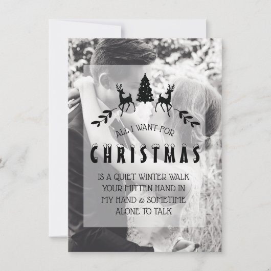 Romantisch paar Custom Photo Christmas Kaart (Voorkant)