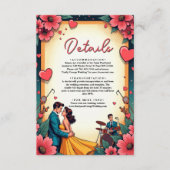  Romantisch Paar Dans Stripstijl Trouwen Informatiekaartje (Voorkant)