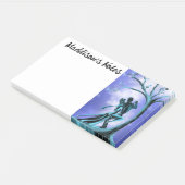 Romantisch paar danst de tango blauw post-it® notes (Schuin)