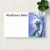 Romantisch paar danst de tango blauw post-it® notes (Kantoor)