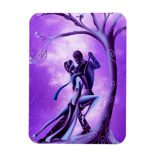 Romantisch Paar danst de Tango Magneet (Verticaal)