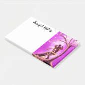 Romantisch paar danst de tango roze post-it® notes (Schuin)