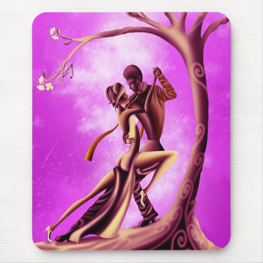 Romantisch Paar dat de Tango danst roze Muismat (Voorkant)