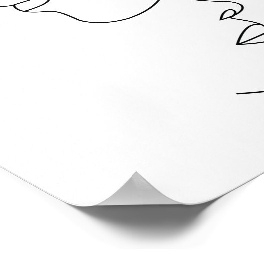 Romantisch paar face line art poster (Hoek)