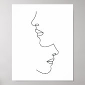 Romantisch paar face line art poster (Voorkant)