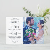 Romantisch paar foto bruiloft kaart (Staand voorkant)