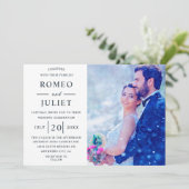 Romantisch paar foto bruiloft kaart (Staand voorkant)