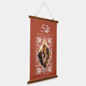 Romantisch paar Foto Red Rust 50 Jubileum Hangend Wandkleed (Gebogen)