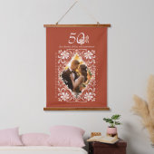 Romantisch paar Foto Red Rust 50 Jubileum Hangend Wandkleed (Slaapkamer)