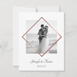 romantisch paar foto roos goud lijst minimalistisc feestdagenkaart