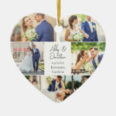 Romantisch paar Fotocollage Hart Kerstmis Keramisch Ornament (Voorkant)