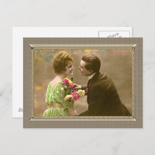 Romantisch paar - geef me een kus briefkaart (Voorkant / Achterkant)