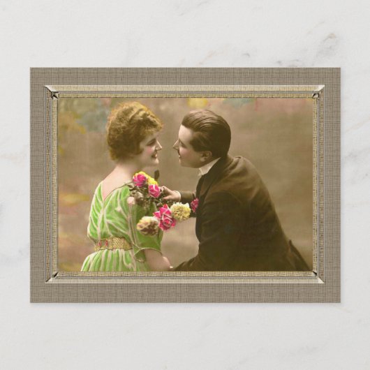 Romantisch paar - geef me een kus briefkaart (Voorkant)