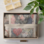 Romantisch paar gemengde media achtergrond 1 tissuepapier (Geschenk)