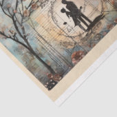 Romantisch paar gemengde media achtergrond tissuepapier (Detail)