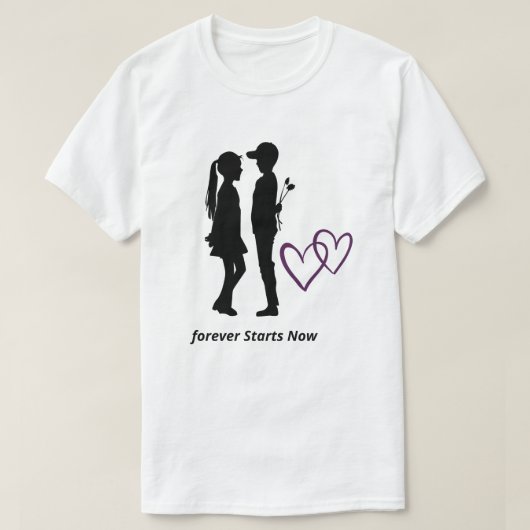 Romantisch paar hart T-shirt (Design voorkant)