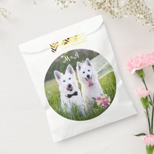 Romantisch paar honden gaan trouwen bedankzakje (Gezegeld)