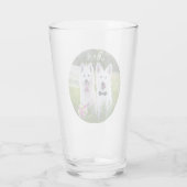 Romantisch paar honden gaan trouwen glas (Achterkant)