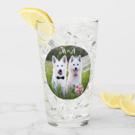 Romantisch paar honden gaan trouwen glas