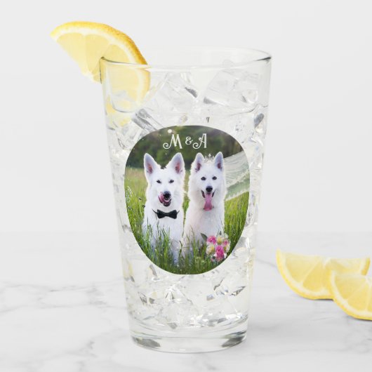 Romantisch paar honden gaan trouwen glas (Voorkant ijs)