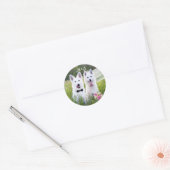 Romantisch paar honden gaan trouwen ronde sticker (Envelop)