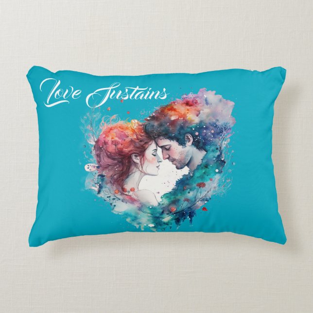 Romantisch paar houdt van accent kussen (Voorkant)