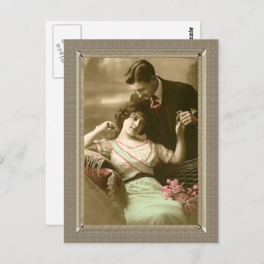 Romantisch paar - houdt van toewijding briefkaart (Voorkant / Achterkant)