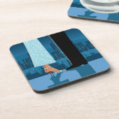 Romantisch paar in de stad drankjes onderzetter (Linkerzijde)