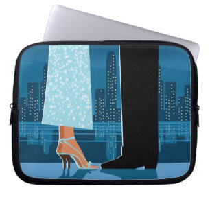 Romantisch paar in de stad laptop sleeve