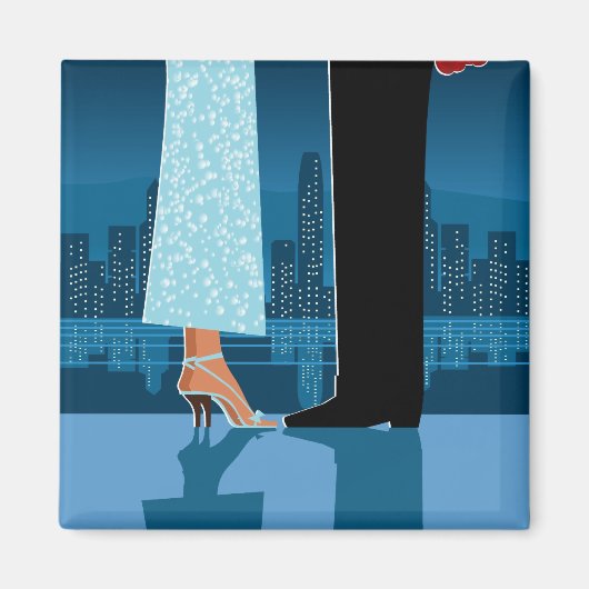 Romantisch paar in de stad magneet (Voorkant)