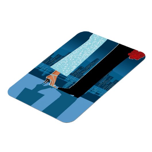 Romantisch paar in de stad magneet (Linkerzijde)