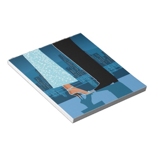 Romantisch paar in de stad notitieblok (Schuin)