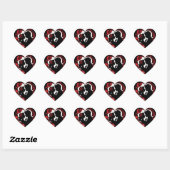 Romantisch Paar in een Hartvormig Frame Hart Sticker (Vel)