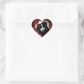 Romantisch Paar in een Hartvormig Frame Hart Sticker (Tas)