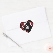 Romantisch Paar in een Hartvormig Frame Hart Sticker (Envelop)