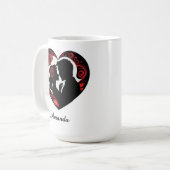 Romantisch Paar in een Hartvormig Frame Koffiemok (Voorkant links)