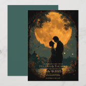 Romantisch paar in gouden maanlicht. kaart (Voorkant / Achterkant)