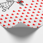 Romantisch paar inpakpapier met harten (Hoek)