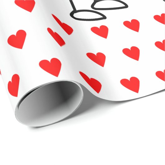 Romantisch paar inpakpapier met harten (Rol Hoek)