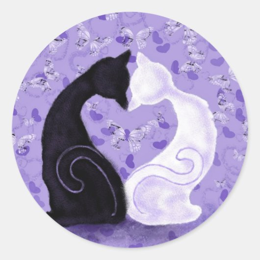 Romantisch paar Katten Sticker (Voorkant)
