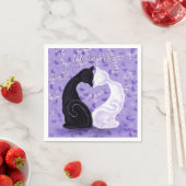 Romantisch paar Kattenservetten met tekst - I Love Servet (Insitu)