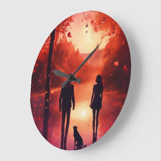 Romantisch paar kunst wandklok - tijdloze liefde d (Hoek)