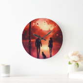 Romantisch paar kunst wandklok - tijdloze liefde d (Huis)