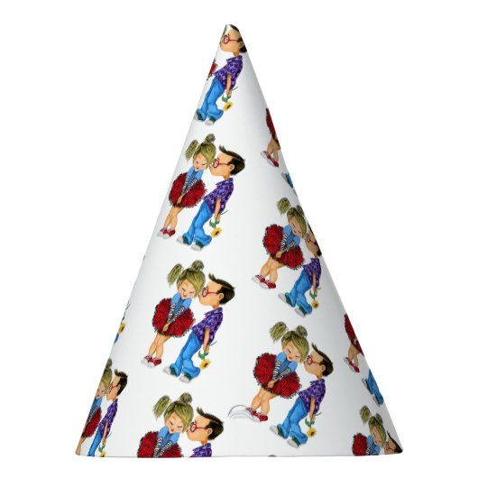 Romantisch paar liefde partij Pet Feesthoedjes (Rechts)