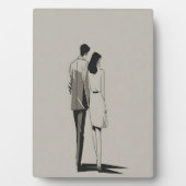 Romantisch paar minimalistische lijnkunst fotoplaat (voorkant)