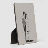 Romantisch paar minimalistische lijnkunst fotoplaat (Zijkant)