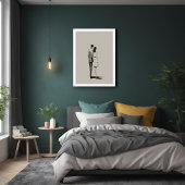 Romantisch paar minimalistische lijnkunst poster