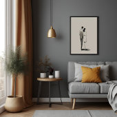 Romantisch paar minimalistische lijnkunst poster