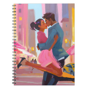 Romantisch paar Notitieboek - Kleurrijke stad Love