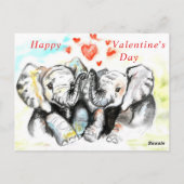 Romantisch paar olifant Valentijnsdag Kaart (Achterkant)